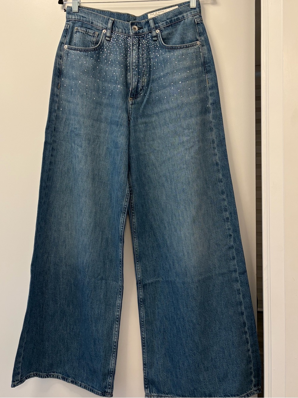 rag & bone jewel Serena high rise full length w/ Subtle Stud Accents